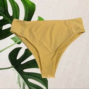 SHEIN Yellow Cheeky Style High Waisted Bikini Bottoms